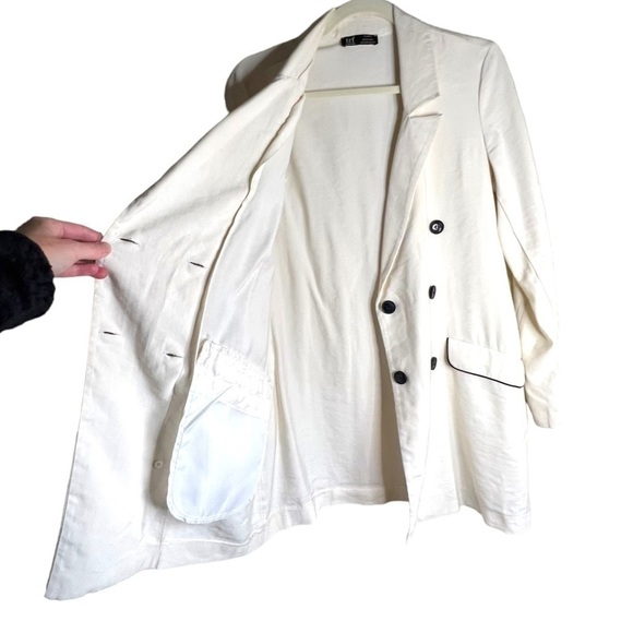 Zara Blogger Favorite Double Breasted White Blazer Jacket/Mini Dress Size M - Picture 4 of 8